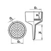 Funil Buchner em porcelana, JIPO  diam. 77 mm, 120 ml
