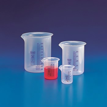 Copo forma baixa PP, grad. azul, 500 ml