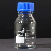 Frasco laboratório com rosca GL 32 azul 50 ml