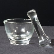 Almofariz com bico, vidro, com pilão, Ø60 mm, 50 ml