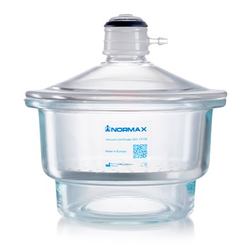 Vacuum desiccator with rotating sleeve valve with porcelain plate 150 mm