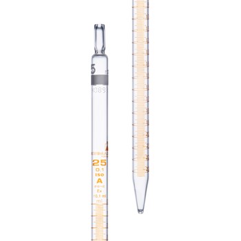 Pipeta esc. total, impr.âmbar, classe A, Normax 0,1 25 ml